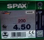 1191010400503   Spax T-Star Plus   Tornillo Spax Para Madera Torx 4 X 50 Mm T20