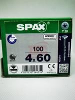 0191010400603   Spax T-Star Plus   Tornillo Spax Para Madera Torx 4 X 60 Mm, Media Cuerda T20